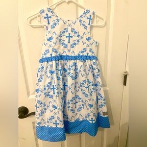 Eleanor Rose 8-10 Easter Cross dress EUC matching headband bow